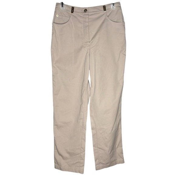 St. John Beige Pants women’s size 2 straight leg - Picture 1 of 4